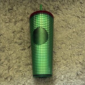 Starbucks Emerald Green Tumbler with Crimson Lid